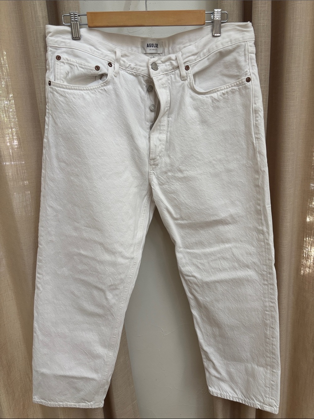 Agolde 90s crop white jeans organic cotton